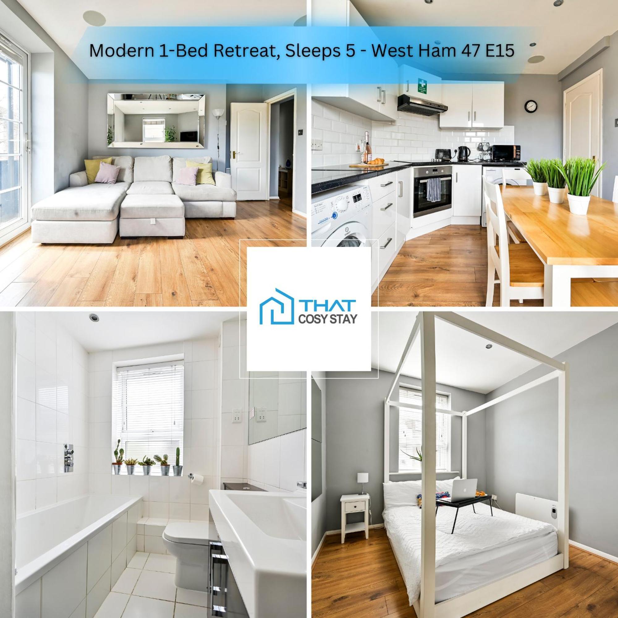 Cosy 1-Bed E15, Sleeps 4, 1 Min From Tube Station Near O2 Arena Apartment London Exterior photo